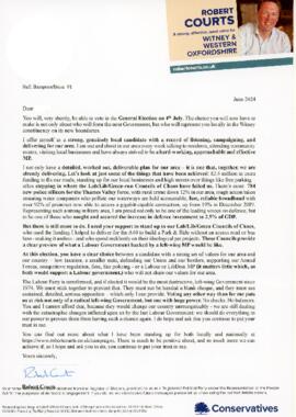 Election 2024 Conservative letters and fliers .