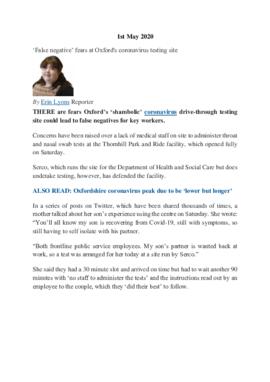 Covid: False negative fears at Oxford coronavirus testing site