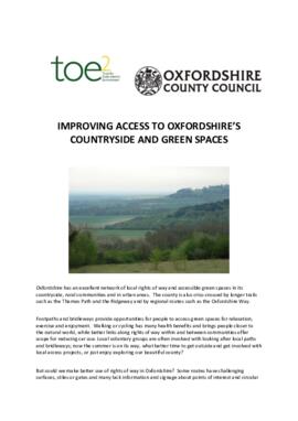 IMPROVING ACCESS TO OXFORDSHIRE 25 April 2017