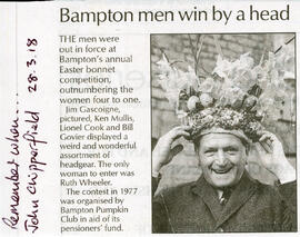 Jim Gascoigne enters Easter bonnet competition 1977