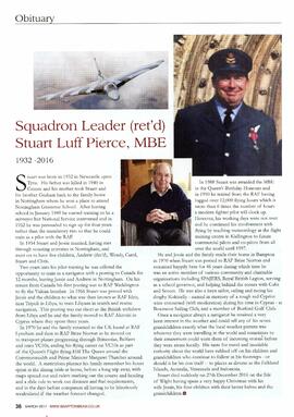 Obituary. Squadron Leader (ret'd) Stuart Luff Pierce, MBE