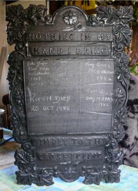 Coffin Plate lent by Ted Dixey of Fisher's Bridge, Buckland Road