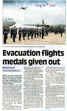 Afghanistan Evacuation medals - RAF Brize Norton