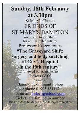 Roger Jones poster for talk, Friends of St Mary's