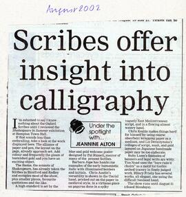 Scribes offer insight into calligraphy 2002