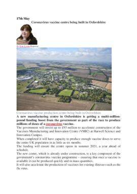 Covid: Coronavirus vaccine centre being built in Oxfordshire