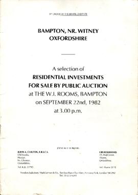 Sale of the Benfield estate September 22nd 1982