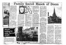 newspaper cutting,about 1942 noting the history of ghosts at Woods House