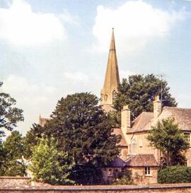 A view of the SW aspect of the Church seen from the garden of the Grammar School