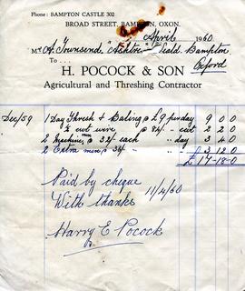Invoice from Harry Pocock & Son, 19560