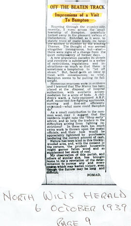 North Wilts Herald Oct 6Th 1939