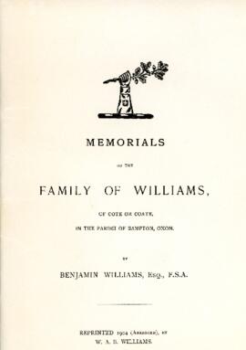 Memorials of the Williams family of Cote in the Parish of Bampton