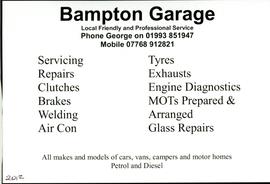An advert in The Beam 2012 for Bampton Garage run by George Gascoigne