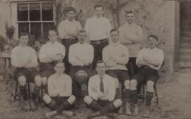 Bampton Football team 1906/7. Postcard May 13th 1907 to Miss K Phillips