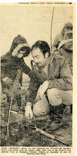 Dec 3Rd 1982 John Norris Shows Son Matthew How To Plant A Tree