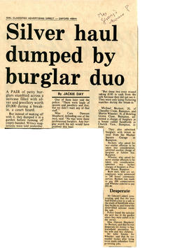 Silver haul dumped by burglar duo