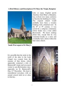 A Brief History and Description of St Mary the Virgin, Bampton