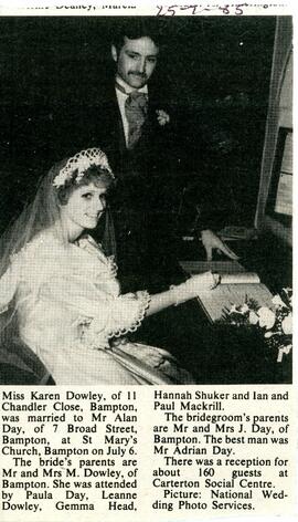 Wedding Of Karen Dowley And Alan Day