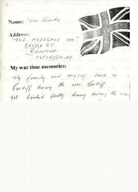 Memories of WWII time, collected by children for school project