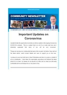 News update from Robert Courts MP for Witney & West Oxfordshire at March 2020