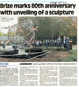 RAF Brize Norton marks 80th anniversary with a sculpture. October 2017