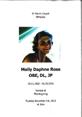 Molly Rose OBE. DL, JP -1920-2016