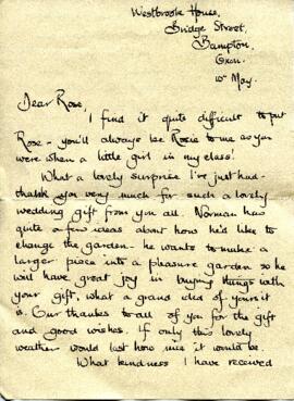 letter from Meryl and Norman to Rose Gerring thanking them for their wedding gift.jpg
