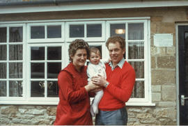 Lynn & John Shuker & baby Hannah. Pumpkin club officials, Bampton Town FC official. 1983