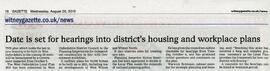 Witney Gazette Aug 26th 2015.  Government inspector to look at WODC plans for house building in n...