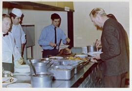 The kitchen, just before its 1st closure in 1971 at RAF Bampton Castle in Weald, Cyril Cawser, da...