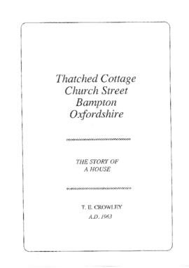 Thatched Cottage by Terry Crowley 1963 & excavations