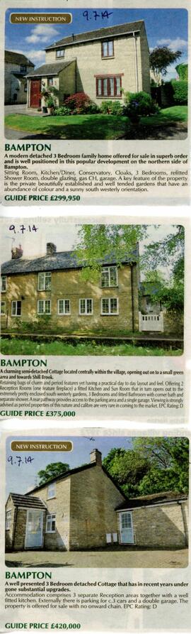 Witney Gazette July 9th 2014.  Three properties for sale in Bampton ranging in price from £299,95...