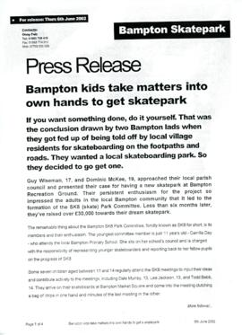 The birth of Bampton Skate park