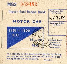 Fuel Ration Book for William Hudson 1957