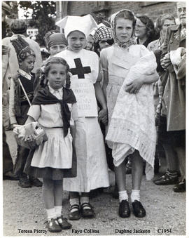 Fete with children in fancy dress c1954