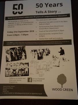50 years anniversary of Wood Green Comprehensive pupils
