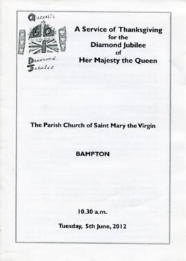 Service of Thanksgiving for The Diamond Jubilee, Bampton, June 5th 2012