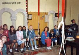 Children visiting the ringing chamber Sept 28th 1987