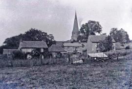 A view of St Mary's across Sandford Field