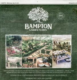 advert in the Witney Gazette May 2015 for Bampton Garden Centre