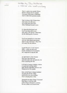 Poem by referee Tony Boderson about Bampton Football Club.