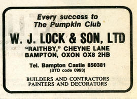 W.J.Lock Builders  Advert in Witney Gazette 1984