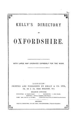 Kelly's directory of Oxfordshire 1895 from internet