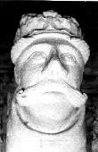Two Stone Heads in the South Aisle Bampton Church