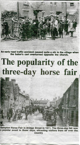 Popularity of the three-day horse fair & baker's cart upset