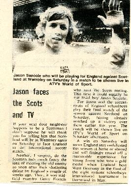 Jason Seacole a prolific scorer for England school boys