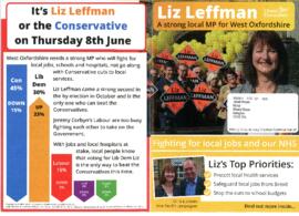 Liz Leffman Lib Dem flyer for June 8th 2017 General Election