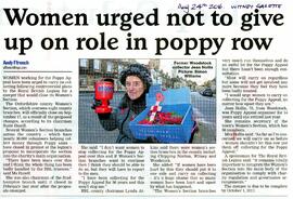 Women Urged Not To Give Up Collecting For Poppy Appeal