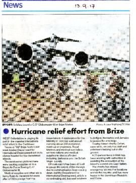 RAF Brize Norton flies in vital help to Caribbean after two hurricanes