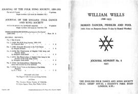Booklet on William Wells 1868-1953 Morris Dancer, Fiddlere & Fool by EFDSS